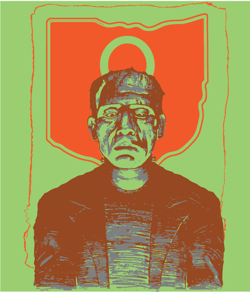Frankenstein says "Happy Halloween!"