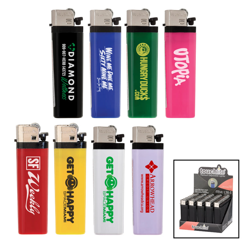 SOLID COLORED STANDARD FLINT CIGARETTE LIGHTER